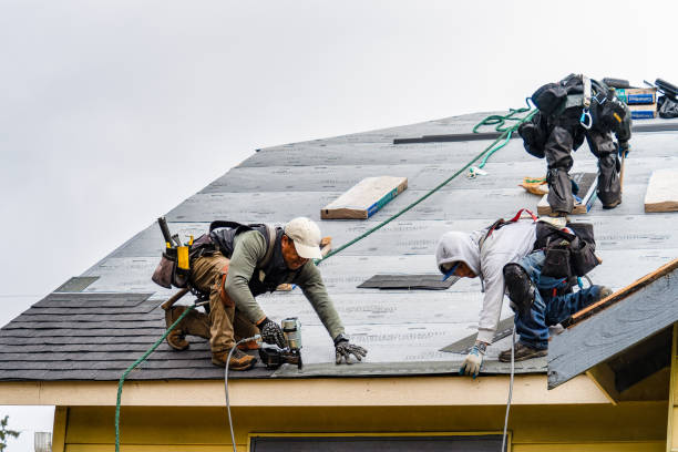 Professional Gutter Installation technician working in Maplewood, WA